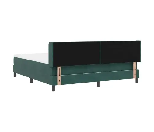 Gultas Rāmis Ar Matraci Melnā Krāsā 100X200 Cm Samts Tumši Zaļa Vidaxl