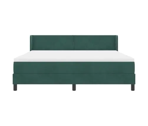 Gultas Rāmis Ar Matraci Melnā Krāsā 100X200 Cm Samts Tumši Zaļa Vidaxl