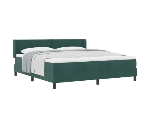 Gultas Rāmis Ar Matraci Melnā Krāsā 100X200 Cm Samts Tumši Zaļa Vidaxl