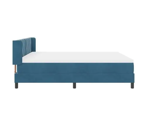 Gultas Rāmis Ar Matraci Melnā Krāsā 100X200 Cm Samts Tumši Zila Vidaxl