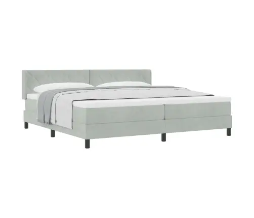 Kiemas Lova Su Čiužiniu Šviesiai Pilka 200 X 200 Cm Poliesteris