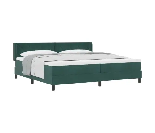 Gultas Rāmis Ar Matraci Melnā Krāsā 100X200 Cm Samts Tumši Zaļa Vidaxl