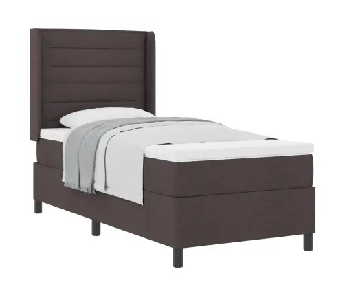 Kastītes Atsperu Gulta Tumši Brūna 80 X 200 Cm Audums Vidaxl