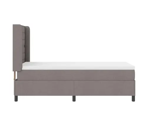 Kastītes Atsperu Gulta Ar Matraci Pelēkbrūna 80 X 200 Cm Audums Vidaxl