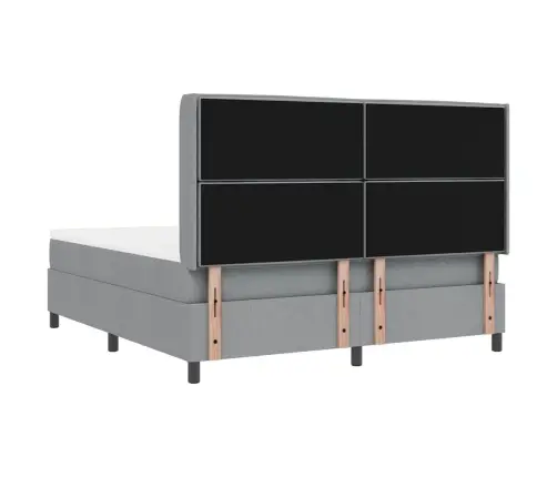 Kiemas Lova Su Čiužiniu Šviesiai Pilka 180 X 200 Cm Audinys