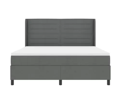 Kastītes Atsperu Gulta Tumši Pelēka 180 X 200 Cm Audums Vidaxl