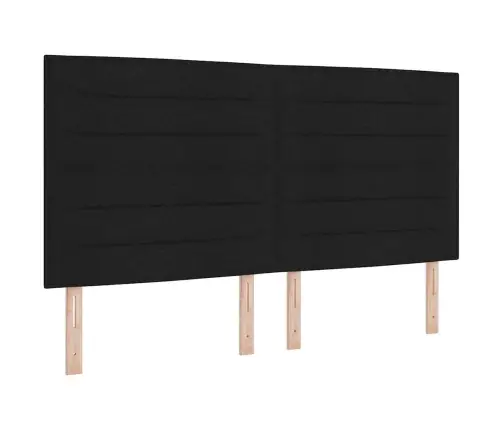 Kastītes Atsperu Gulta Ar Matraci Melna 180 X 200 Cm Audums Vidaxl