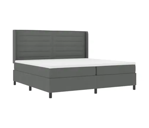 Kastītes Atsperu Gulta Tumši Pelēka 200 X 200 Cm Audums Vidaxl