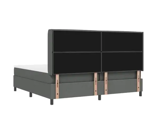 Kastītes Atsperu Gulta Tumši Pelēka 200 X 200 Cm Audums Vidaxl