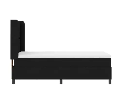 Kastītes Atsperu Gulta Ar Matraci Melna 80 X 200 Cm Audums Vidaxl