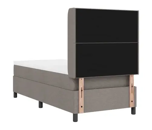 Kastītes Atsperu Gulta Ar Matraci Pelēkbrūna 80 X 200 Cm Audums Vidaxl