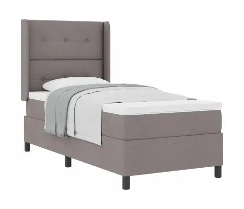 Kastītes Atsperu Gulta Ar Matraci Pelēkbrūna 80 X 200 Cm Audums Vidaxl