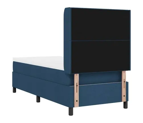 Kastītes Atsperu Gulta Ar Matraci Zila 80 X 200 Cm Audums Vidaxl