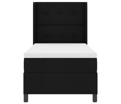 Box Spring Gulta Ar Matraci, Melns, 100 X 200 Cm, Audums Vidaxl