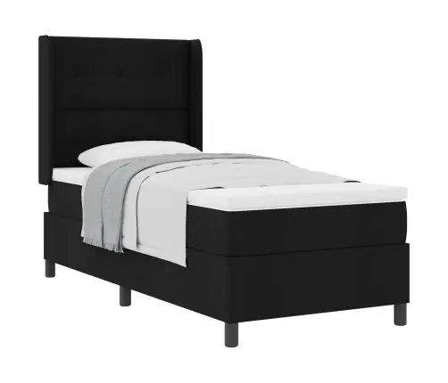 Box Spring Gulta Ar Matraci, Melns, 100 X 200 Cm, Audums Vidaxl