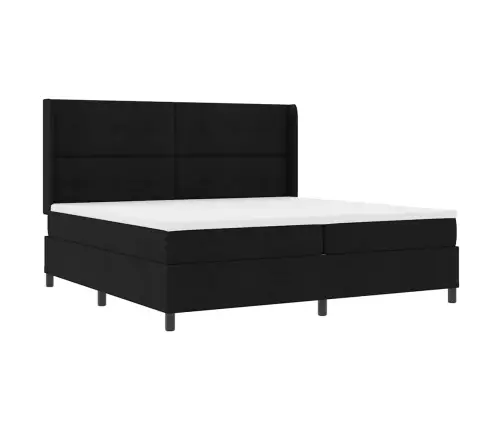 Box Spring Gulta Ar Matraci Melns 200 X 200 Cm Vidaxl