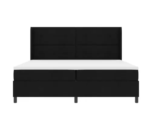 Box Spring Gulta Ar Matraci Melns 200 X 200 Cm Vidaxl