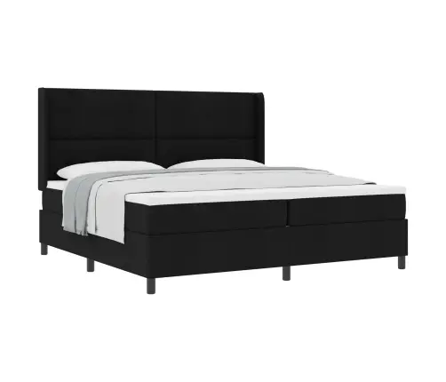 Box Spring Gulta Ar Matraci Melns 200 X 200 Cm Vidaxl