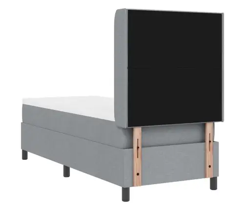 Box Spring Gulta Ar Matraci, Gaiši Pelēks, 80 X 200 Cm, Audums Vidaxl