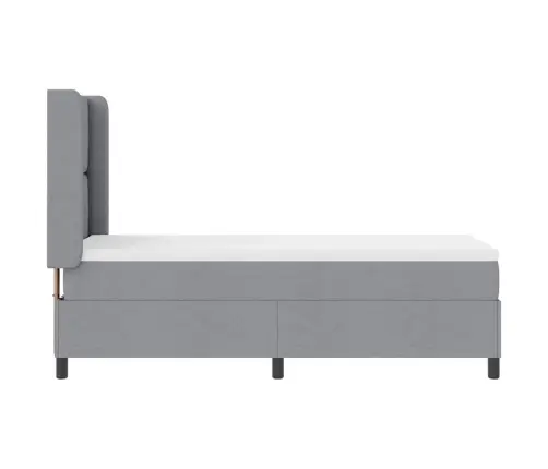 Box Spring Gulta Ar Matraci, Gaiši Pelēks, 80 X 200 Cm, Audums Vidaxl