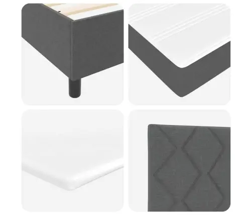 Box Spring Gulta Ar Matraci - Tumši Pelēka, 80X200 Cm Audums Vidaxl