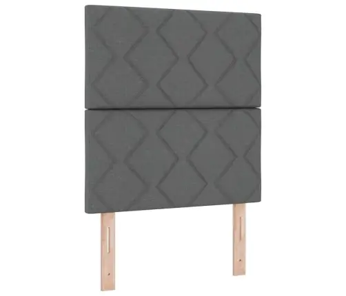 Box Spring Gulta Ar Matraci - Tumši Pelēka, 80X200 Cm Audums Vidaxl