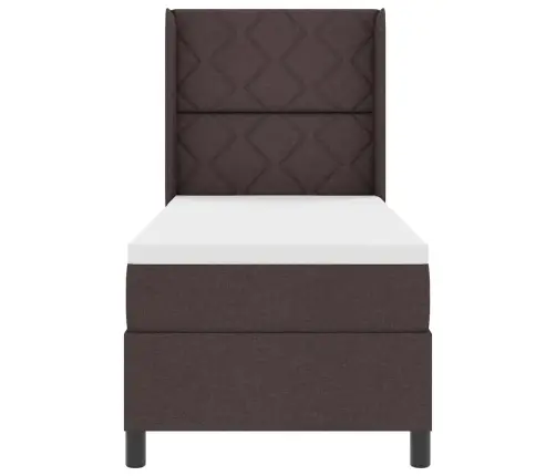 Kaste Ar Matraci - Tumši Brūns, 80X200 Cm, Audums Vidaxl