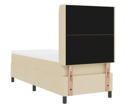 Kastītes Atsperu Gulta Ar Matraci Krēmkrāsa 80 X 200 Cm Audums Vidaxl