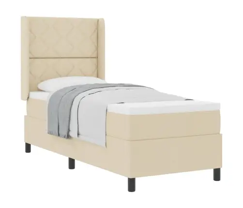 Kiemas Lova Su Čiužiniu Kreminė 80 X 200 Cm Audinys