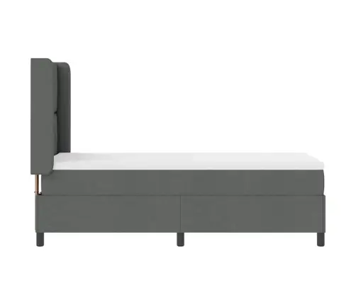 Box Spring Gulta Ar Matraci Tumši Pelēks 90 X 190 Cm Auduma Vidaxl