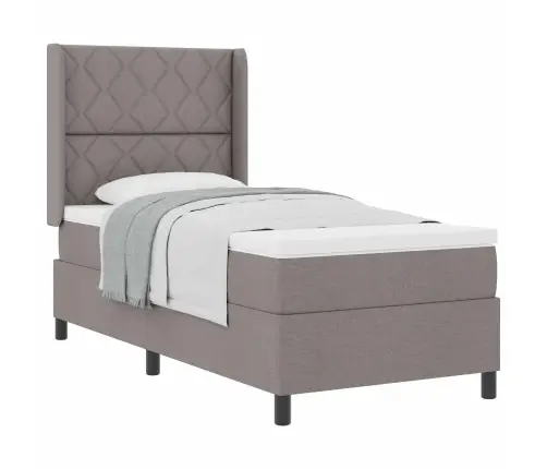 Kiemas Lova Su Čiužiniu Su Galvūgalio Taupe 90 X 200 Cm Audinys