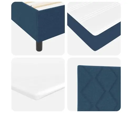 Box Spring Gulta Ar Matraci, Zils - 100 X 200 Cm, Audums Vidaxl