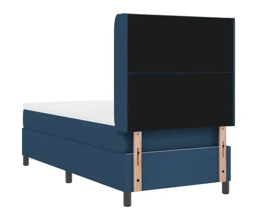 Box Spring Gulta Ar Matraci, Zils - 100 X 200 Cm, Audums Vidaxl