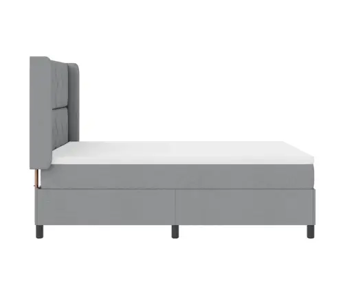 Box Spring Gulta Ar Matraci Gaiši Pelēks 160X200 Cm, Audums. Vidaxl