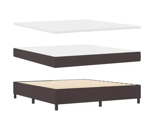 Box Gulta Ar Matraci Tumši Brūns 180X200 Cm Audums Vidaxl