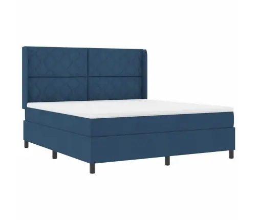 Box Spring Gulta Ar Matraci - Zila - 180X200 Cm - Audums Vidaxl