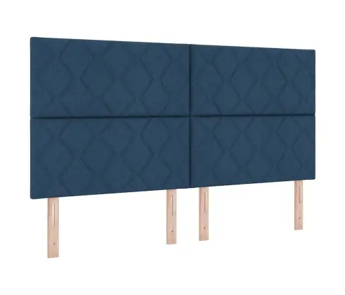 Box Spring Gulta Ar Matraci - Zila - 180X200 Cm - Audums Vidaxl