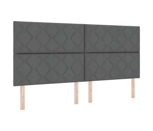 Kiemas Lova Su Čiužiniu Tamsiai Pilka 200 X 200 Cm Audinys