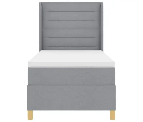 Kastītes Atsperu Gulta Gaiši Pelēks 80 X 200 Cm Audums Vidaxl