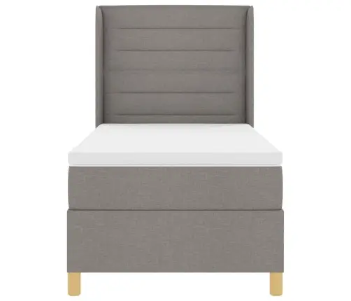 Kastītes Atsperu Gulta Ar Matraci Pelēkbrūna 80 X 200 Cm Audums Vidaxl