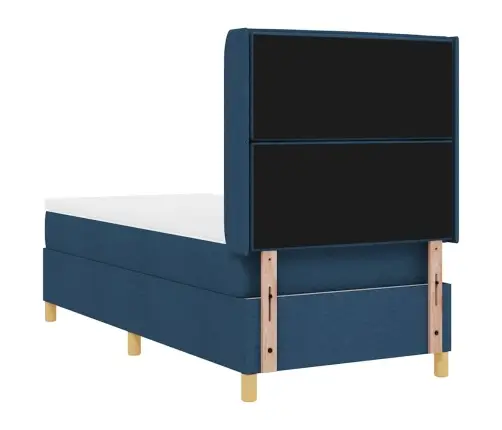 Kastītes Atsperu Gulta Ar Matraci Zila 80 X 200 Cm Audums Vidaxl