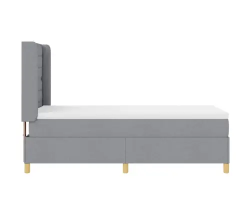 Kastītes Atsperu Gulta Gaiši Pelēks 90 X 200 Cm Audums Vidaxl