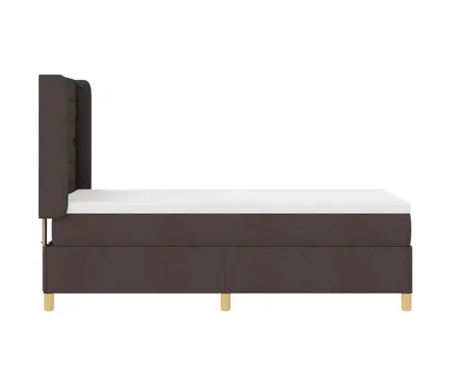 Kastītes Atsperu Gulta Tumši Brūna 90 X 200 Cm Audums Vidaxl