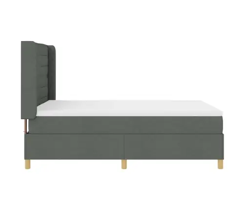 Kastītes Atsperu Gulta Tumši Pelēks 140 X 200 Cm Audums Vidaxl