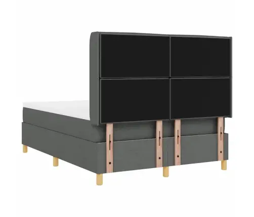 Kastītes Atsperu Gulta Tumši Pelēks 160 X 200 Cm Audums Vidaxl