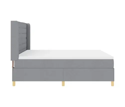 Kastītes Atsperu Gulta Gaiši Pelēks 180 X 200 Cm Audums Vidaxl