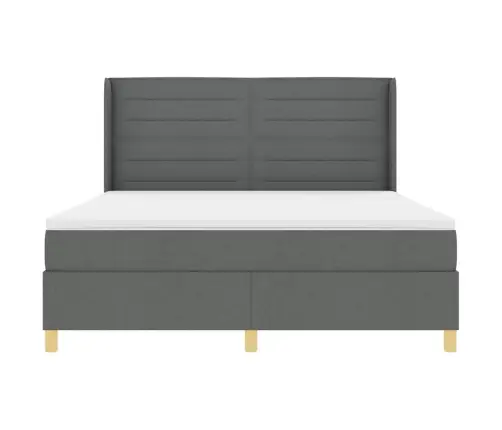 Kastītes Atsperu Gulta Tumši Pelēks 180 X 200 Cm Audums Vidaxl