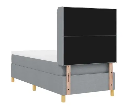 Kiemas Lova Su Čiužiniu Šviesiai Pilka 80 X 200 Cm Audinys