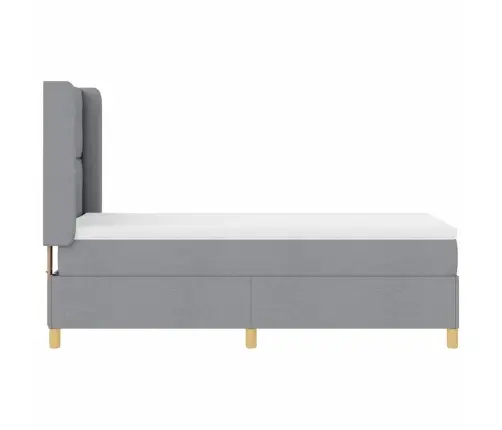 Kiemas Lova Su Čiužiniu Šviesiai Pilka 80 X 200 Cm Audinys