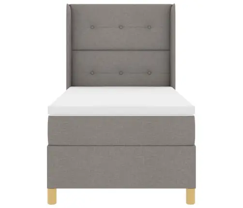 Kastītes Atsperu Gulta Ar Matraci Pelēkbrūna 80 X 200 Cm Audums Vidaxl